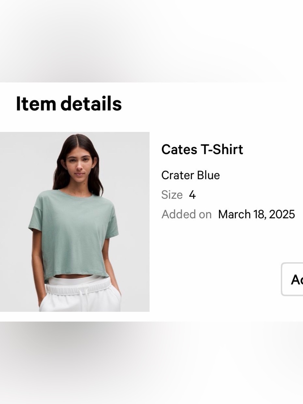 lululemon athletica Cates Crop Tee in Crater Blue-Green